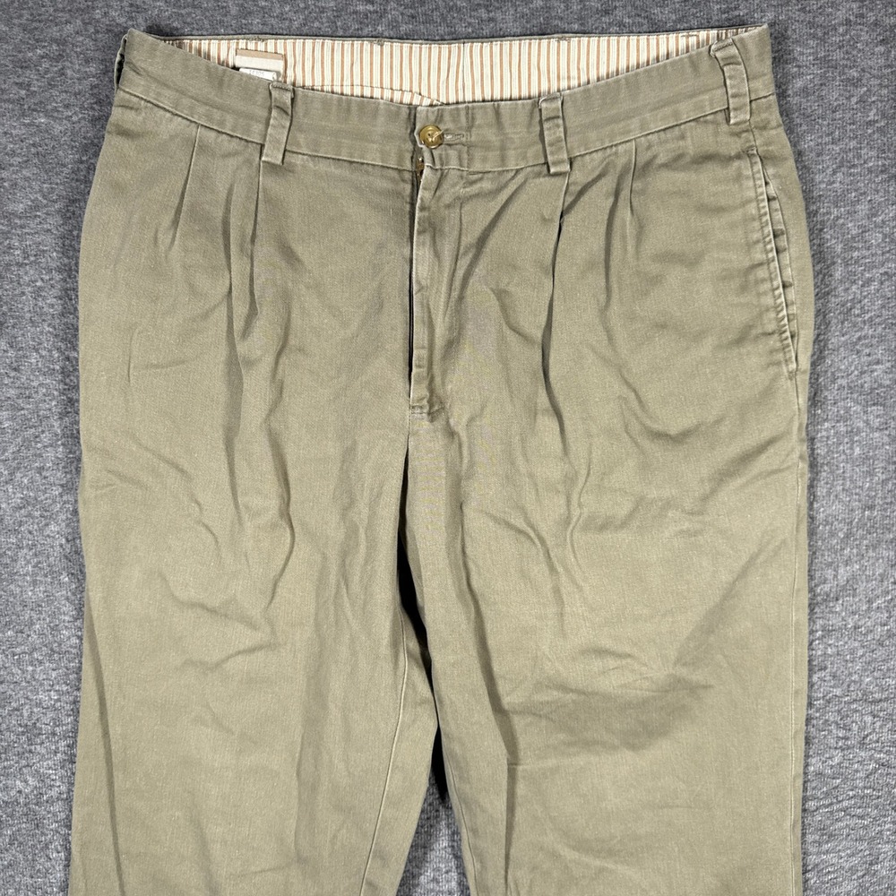 Bills Khakis M2 Pants Mens 35x31 Green Classic Fit Pleated Cotton Chino USA Made